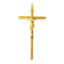 Crucifixo Parede Metal Cruz Pequena Metal Dourada 20cm Cor Dourado Foto mini 1