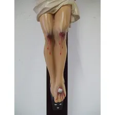 Crucifixo Parede Orat贸rio - Cristo Resina 30cm / Cruz 60cm Cor Creme-marrom Foto mini 4
