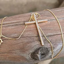 Crucifixo Pingente Feminino Semijoia Banhada A Ouro 18k Cor Cravejada Foto mini 3