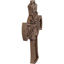 Cruz Crucifixo De Parede Jesus Rosto Paixão De Cristo Cor Cor Madeira Foto mini  2
