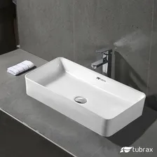 Cuba Banheiro Lavabo Em Louça Branca Sobrepor Retângular Foto mini 4