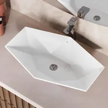 Cuba Ceramica Banheiro Lavabo Apoio Diamante Branca Tubrax Foto mini 2
