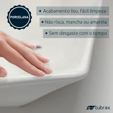 Cuba Ceramica Banheiro Lavabo Apoio Diamante Branca Tubrax Foto mini 4