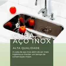 Cuba Cozinha 46x30x14cm Aço Inox 430 Cuba Residencial Foto mini 4