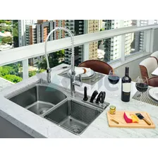 Cuba Dupla Inox Cozinha Paris Welle 82x48x20 Foto mini  2