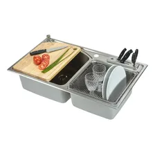 Cuba Dupla Inox Cozinha Paris Welle 82x48x20 Foto  mini 1