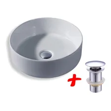 Cuba Em Cerâmica Esmaltada Branca Redonda Sobrepor 36cm Foto  mini 1