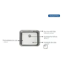 Cuba embutir Tramontina 50x40x18,5cm inox acetinado Foto mini 4