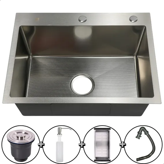 Cuba Gourmet Cozinha Inox 304 Anti Risco Nano Pvd Escovada 60x45 Cm Completa Com Acessórios Foto 1