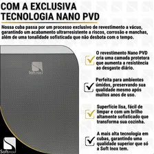 Cuba Gourmet Cozinha Inox 304 Anti Risco Nano Pvd Escovada 60x45 Cm Completa Com Acessórios Foto mini 4