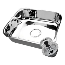 Cuba Inox 40x34x17 - Aço 304 - Tecnocuba + Válvula Cor Inox Polido - Alto Brilho Foto mini 1