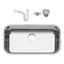 Cuba Inox 56x34 Alto Brilho Tramontina Pia Cozinha Funda Foto mini 1