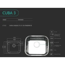 Cuba Inox Polido 40x34x11 Aço 430 Sem Válvula Pianox Foto mini 2