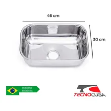 Cuba Inox Tecnocuba 46x30x17 Aço 430 Funda Alto Brilho Foto mini  3