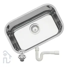 Cuba Inox Tramontina Alto Brilho 47x30x17 C/válvula E Sifão! Cor Inox Alto Brilho Foto mini 1