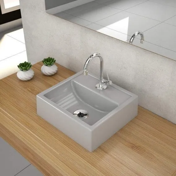 Cuba Para Banheiro Q32w Compace Cinza Fhwt Acabamento Esmaltado Foto 1