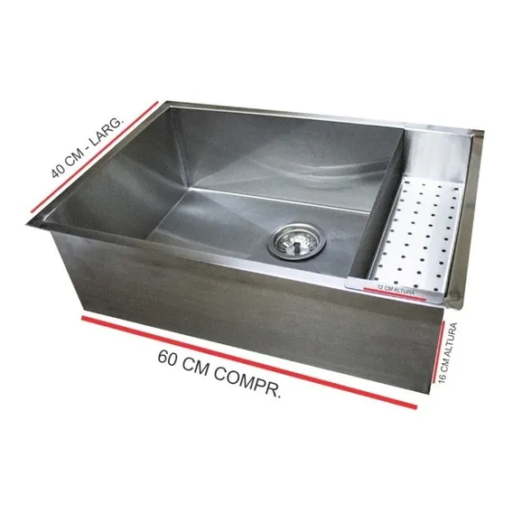 Cuba Para Pia Bancada Escorredor Inox 304 Funcional Úmida Foto 1