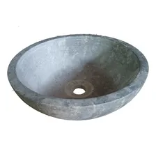 Cuba Pedra Sabão Para Banheiro Lavatório 25cm De Diâmetro Acabamento Liso Cor Cinza Foto mini 3