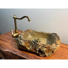 Cuba Pia Banheiro Lavabo Pedra Rústica Foto mini 3