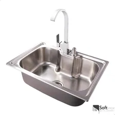 Cuba Pia Cozinha Gourmet Inox 60x40 E Torneira Monocomando Foto mini  3