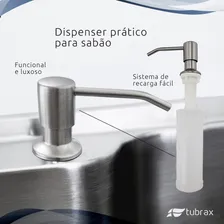 Cuba Pia Cozinha Gourmet Luxo Aço Inox 304 Com Acessórios Foto mini 3