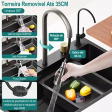 Cuba Pia De Cozinha 304 Aço Inox Com Quente E Frio 68x45cm Foto mini 3