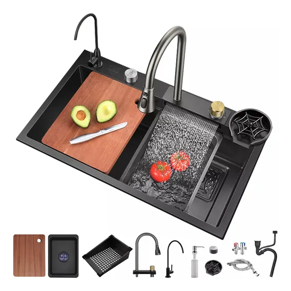 Cuba Pia De Cozinha 304 Aço Inox Com Quente E Frio 68x45cm Foto 1