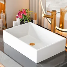 Cuba Pia Sobrepor Apoio Retangular 40x28cm Banheiro Lavabo Branca Decormobily Foto mini 1