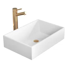 Cuba Pia Sobrepor Apoio Retangular 40x28cm Banheiro Lavabo Branca Decormobily Foto mini 2
