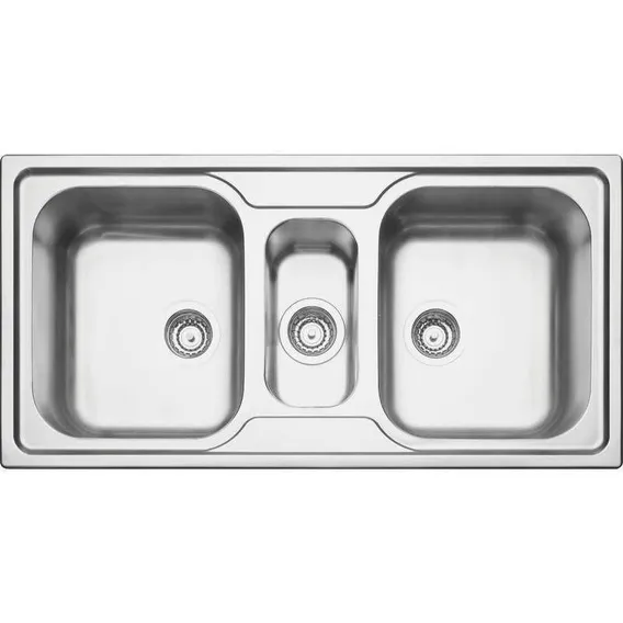 Cuba Sobrepor Tramontina 2 Cubas E Auxiliar Aco Inox Cor Aço inox Foto 1
