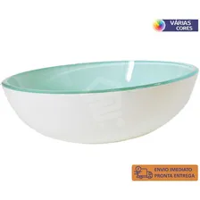 Cuba Vidro Banheiro Redonda 30cm Cores Banheiro Lavabo Cor Branco Foto  mini 1