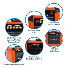 Cubo Amplificador Guitarra Mackintec Maxx 15w Lr Laranja Foto mini 2
