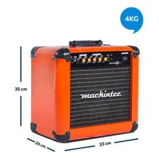 Cubo Amplificador Guitarra Mackintec Maxx 15w Lr Laranja Foto mini 3