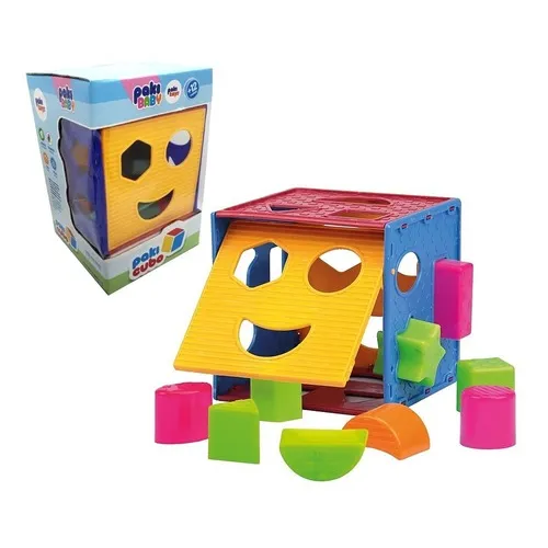 Cubo Encaixe DidĂĄtico Educativo BebĂȘ 10 Pçs Paki Toys 280 Foto 1