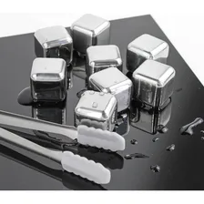 Cubos De Gelo Aço Inox Metal Com Pegador Drinks Kit Com 8 Un Foto  mini 1
