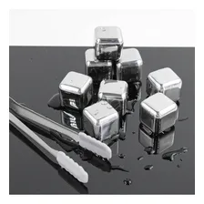 Cubos De Gelo Aço Inox Metal Com Pegador Drinks Kit Com 8 Un Foto mini  3