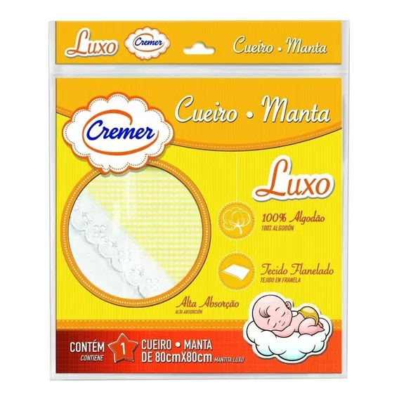 Cueiro Manta De Flanela Estampa Unissex - Neutro Cremer Foto 1