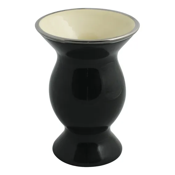 Cuia Chimarrão Cerâmica Lisa 350ml Mondoceram Gourmet Preta Foto 1