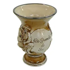 Cuia De Chimarrão Rio Grande Em Cerâmica 280ml Ceraflame Cor Marrom Gaucho Foto mini 1