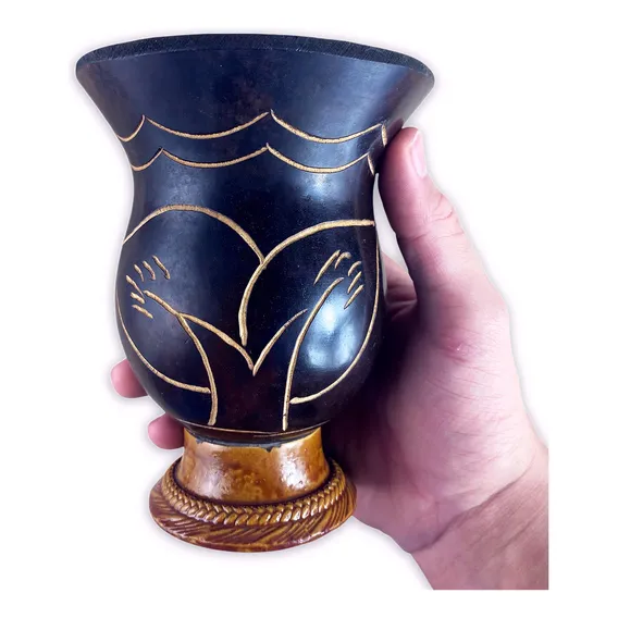 Cuia Para Chimarrão Tereré Desenhada Ll Natural Porongo Taça Foto 1