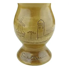 Cuia Santa Catarina Baixo Relevo 350ml Cerâmica Ceraflame Cor Marrom Foto mini 2