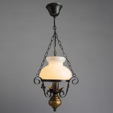 Cúpula De Vidro Branco Brilho 30,5 Para Lustre Abajur Antigo Foto mini 3