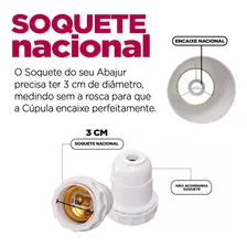 Cupula Para Abajur Cilindrica 22x13x13cm Soquete 3,5cm Ref82 Cor Bege Foto mini 4