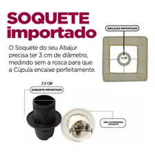 Cupula Para Abajur Tecido Bege 23 cm x 13 cm x 13 cm Soquete Importado 4 cm Ref 49 Foto mini 3