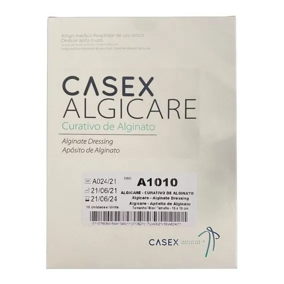 Curativo Alginato De Cálcio E Sódio Cx C/10 Und 10x10cm Foto 1