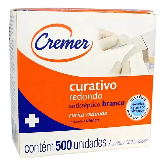 Curativo Redondo Pós Punção Branco - Cremer - 500 Unidades Foto 1