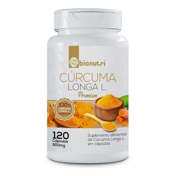 Curcuma Longa Premium 120 Cápsulas 500mg Bionutri Foto 1