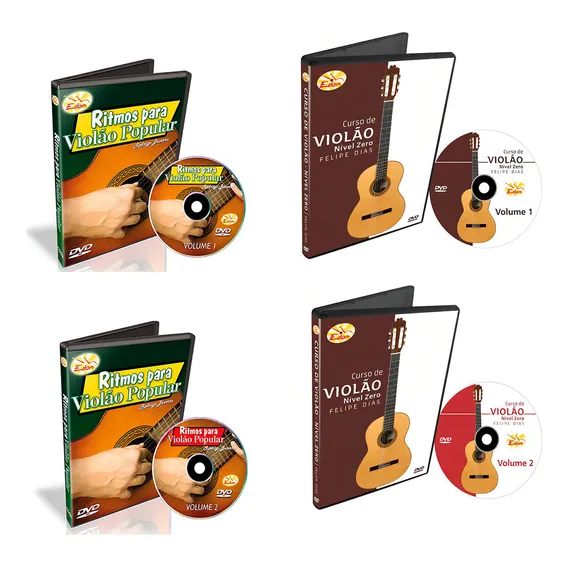 Curso De Violão Popular Para Iniciantes 4 Dvds Foto 1