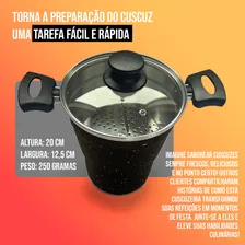 Cuscuzeira De Alumínio Panela Cuscuzeiro 2,9l Tampa De Vidro Cor Cuscuzeiro Pigmentado Preto Foto mini 2