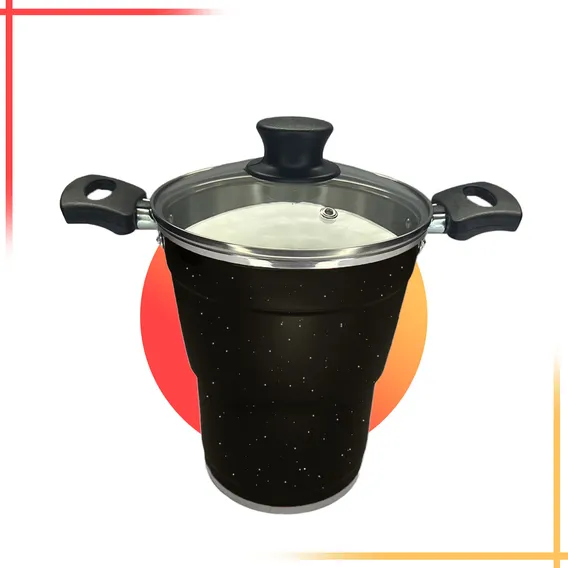Cuscuzeira De Alumínio Panela Cuscuzeiro 2,9l Tampa De Vidro Cor Cuscuzeiro Pigmentado Preto Foto 1